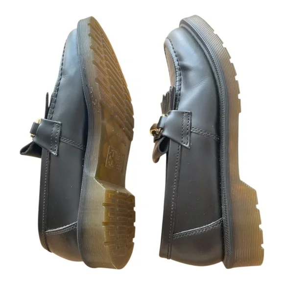 Doc Martens The Original Adrian Snaffle Smooth Black Leather Kiltie Loafers UK 7 - Picture 4 of 7